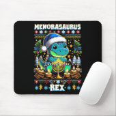 Menorasaurus Rex Dino Trex Ugly Christmas Sweater Mousepad (Mit Mouse)