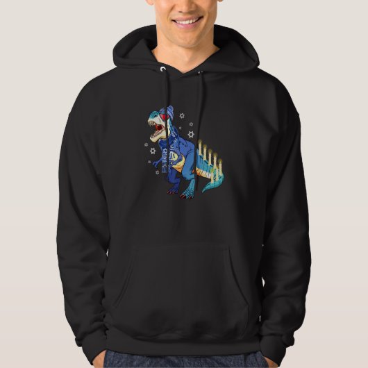 Menorasaurus Rex Dinosaur Menorah Hanukkah For Men Hoodie (Vorderseite)