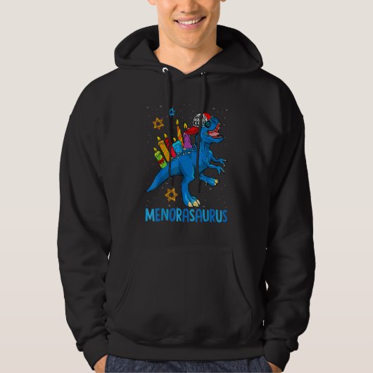 Menorasaurus Rex Dinosaur Menorah Hanukkah Hoodie (Vorderseite)
