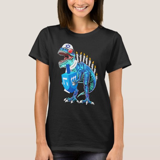 Menorasaurus Rex Dinosaur Rex Hanukkah For Boys K T-Shirt (Vorderseite)