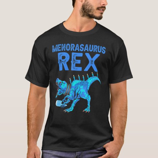 Menorasaurus Rex Dinosaur Rex Hanukkah Menora Pu T-Shirt (Vorderseite)