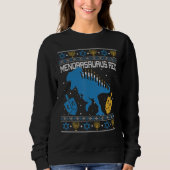 Menorasaurus Rex Dinosaur T Rex Hanukkah Menorah B Sweatshirt (Vorderseite)