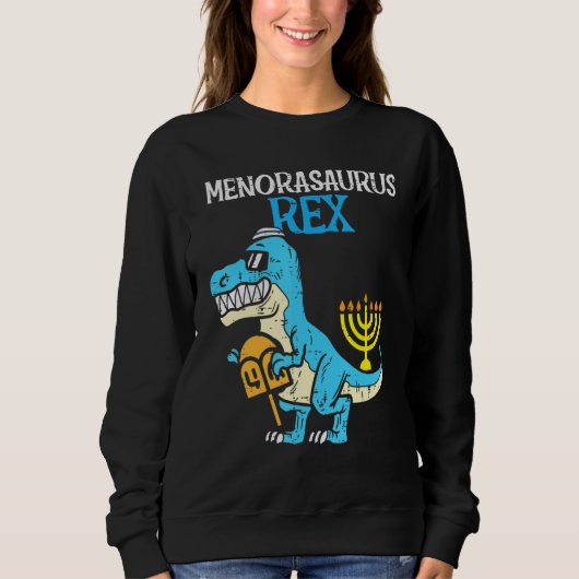 Menorasaurus Rex Jew Dino Trex Toddler Boys Hanukk Sweatshirt (Vorderseite)