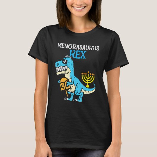 Menorasaurus Rex Jew Dino Trex Toddler Boys Hanukk T-Shirt (Vorderseite)