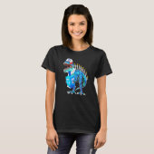 Menorasaurus Rex Rex Dinosaur Hanukkah T-Shirt (Vorne ganz)