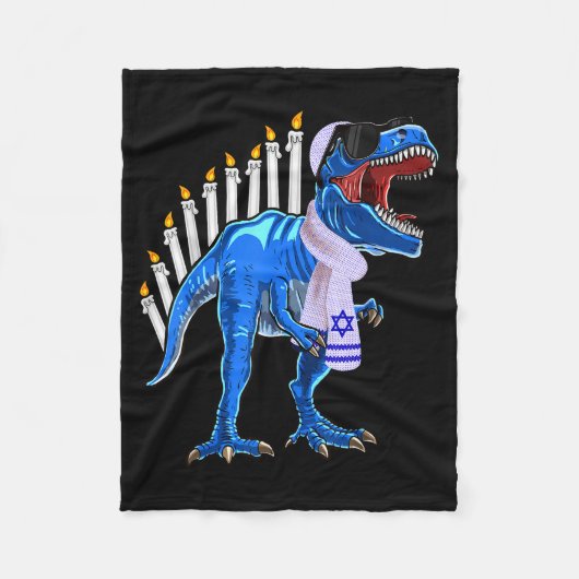 Menorasaurus Rex Shirt T Rex Dinosaur Hanukkah Gif Fleecedecke (Vorderseite)