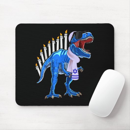 Menorasaurus Rex Shirt T Rex Dinosaur Hanukkah Gif Mousepad (Mit Mouse)