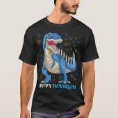 Menorasaurus Rex T Rex Dinosaur Hanukkah T-Shirt (Vorderseite)