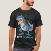 Menorasaurus Rex T Rex Dinosaur Hanukkah T-Shirt (Vorderseite)