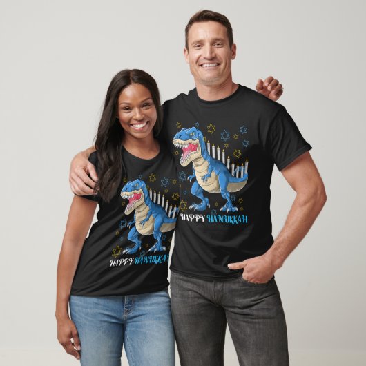 Menorasaurus Rex T Rex Dinosaur Hanukkah T-Shirt (Unisex)