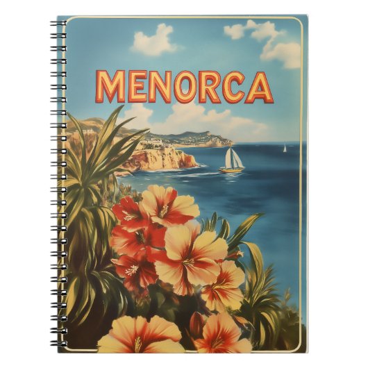 Menorca Blume Vintag Notizblock (Vorderseite)