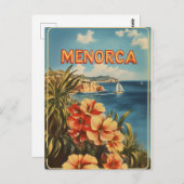 Menorca Blume Vintag Postkarte (Vorne/Hinten)