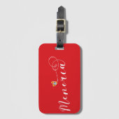 Menorca Flaggenherz, Balearen Gepäckanhänger (Vorderseite Vertikal)