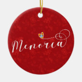 Menorca Flaggenherz, Balearen Keramik Ornament (Vorne)