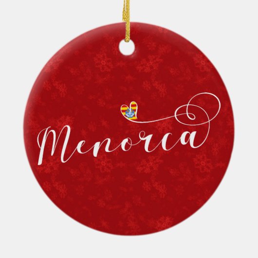 Menorca Flaggenherz, Balearen Keramik Ornament (Hinten)