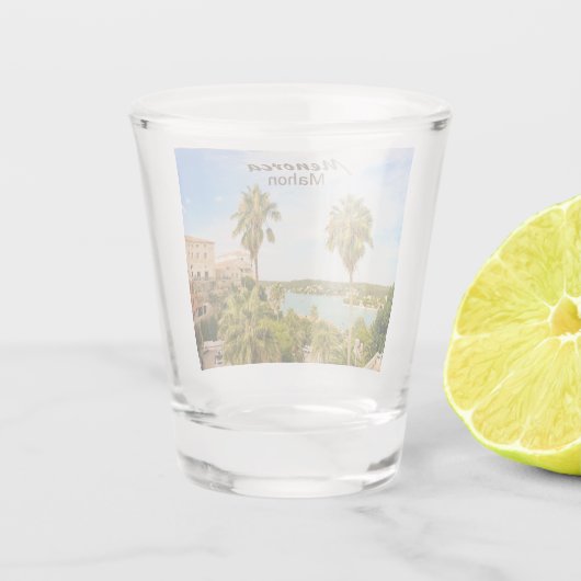 Menorca Mahon Souvenir Schnapsglas (Rückseite)