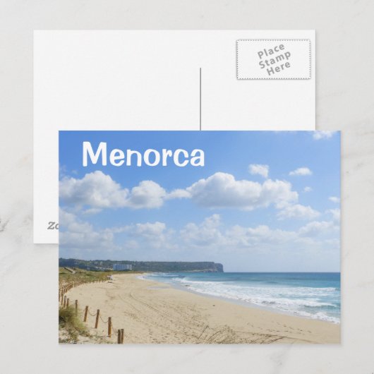 Menorca Son Bou Beach Postkarte (Vorne/Hinten)