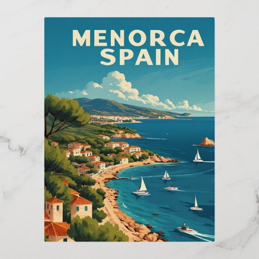 Menorca Spanien Folien Feiertagspostkarte (Vorderseite)