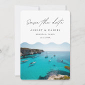 Menorca Spanien Hochzeit Retten Sie das Datum Einladung (Vorderseite)