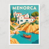 Menorca Spanien Kunst Vintage Illustration Postkarte (Vorderseite)