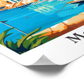 Menorca Spanien Reisen Kunst, Vintage Illustration Poster (Ecke)