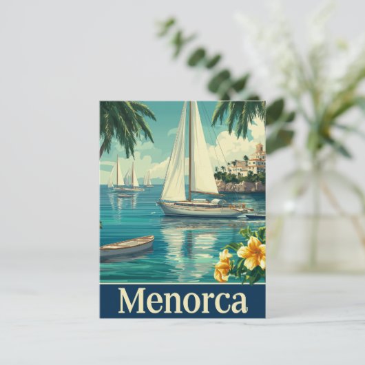 Menorca Vintag Postkarte (Stehend Vorderseite)