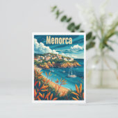 Menorca Vintage Postkarte (Stehend Vorderseite)