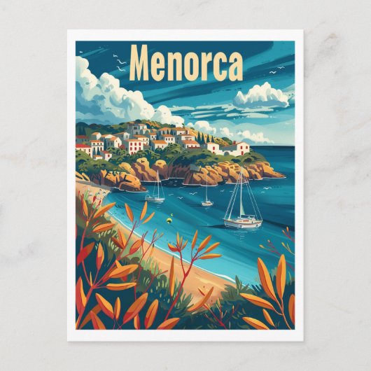 Menorca Vintage Postkarte (Vorderseite)