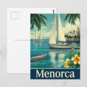 Menorca Vintage Postkarte (Vorne/Hinten)