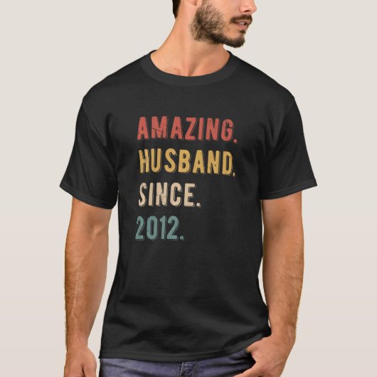 Mens 11th Wedding Anniversary - Amazing Husband Si T-Shirt (Vorderseite)
