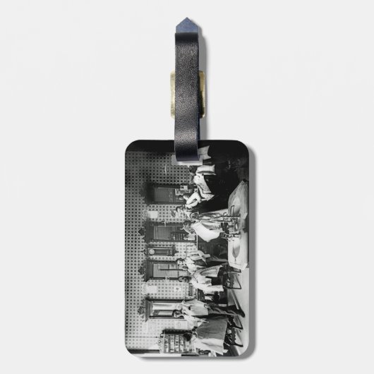 Mens 1890's Barber Shop Friseur Salon Foto Gepäckanhänger (Rückseite vertikal)