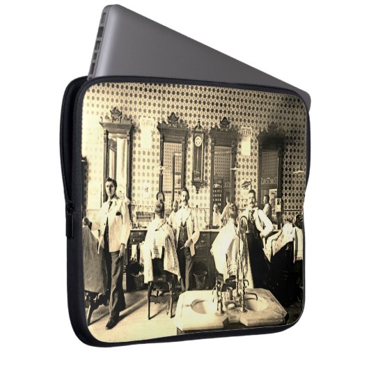 Mens 1890's Barber Shop Friseur Salon Foto Laptopschutzhülle (Vorne Rechts)