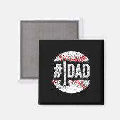 Mens 1 Papa Baseball Nummer Eins Daddy Sohn Baseba Magnet (Vorderseite/Rückseite)