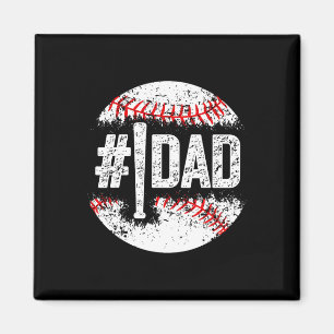 Mens 1 Papa Baseball Nummer Eins Daddy Sohn Baseba Magnet