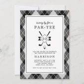 Mens 30. Geburtstag Golf Moderne Raute Black Einladung (Vorderseite)