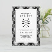 Mens 30. Geburtstag Golf Moderne Raute Black Einladung (Stehend Vorderseite)