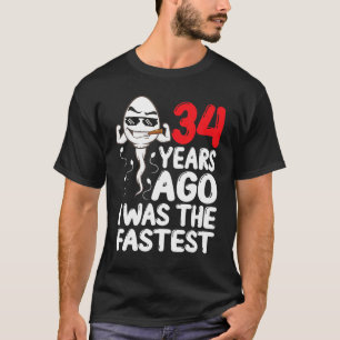 Mens 34. Geburtstagskleid vor 34 Jahren war ich da T-Shirt