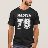 Mens 40. Geburtstag Made in 79 Typografie Schwarz