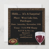 MENS 40. GeburtstagsWINE, Karten, Zigarren Einladung (Rückseite)