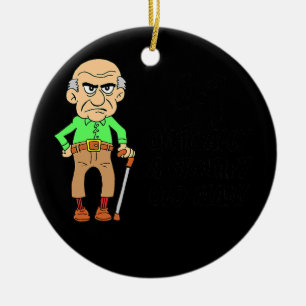 Mens 41 Offiziell mürrisch alter Mann über dem Hüg Keramik Ornament