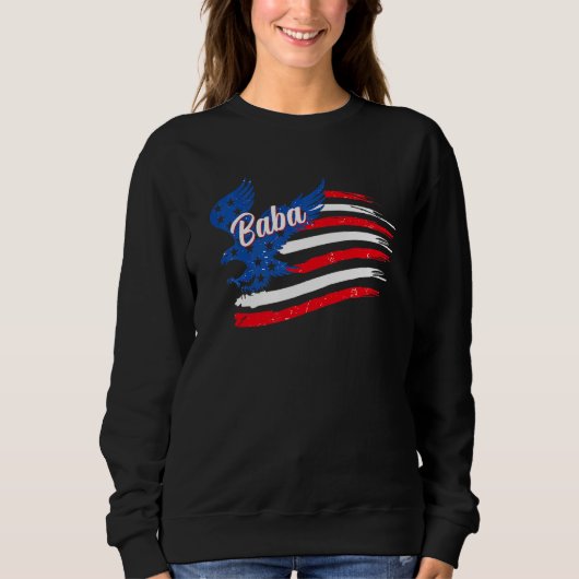 Mens 4. Juli Adlerflagge Baba Flagge Sweatshirt (Vorderseite)