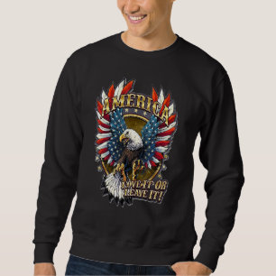 Mens 4. Juli American Flag Adler macht Merica Sweatshirt