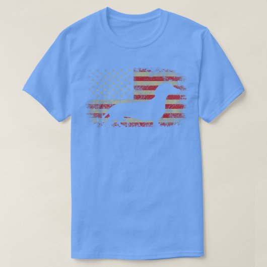 Mens 4. Juli Dackel American Flag Patriotic T-Shirt (Design vorne)