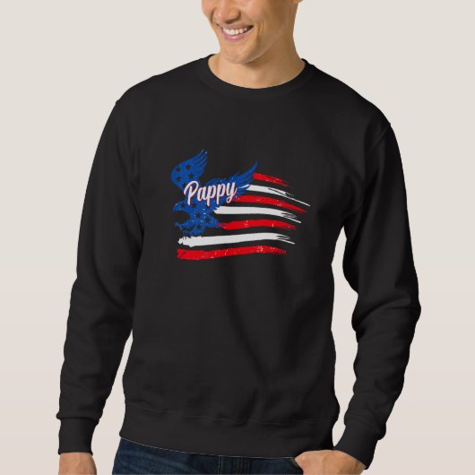 Mens 4. Juli Pappy Eagle Flag Pappy Flag Sweatshirt (Vorderseite)