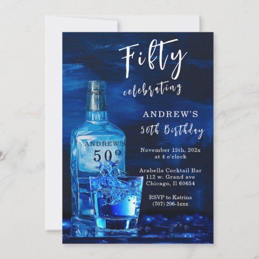 Mens 50. Geburtstag Einladung (Vorderseite)