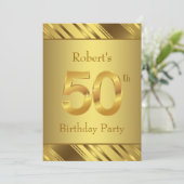 Mens 50. Geburtstagsparty Einladung (Stehend Vorderseite)