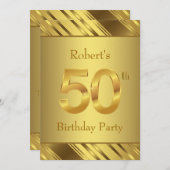 Mens 50. Geburtstagsparty Einladung (Vorne/Hinten)
