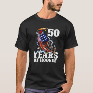 Mens 50 Jahre Hokin'Funny America Bass Fishin T-Shirt