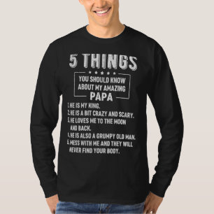 Mens 5 Dinge, die Sie über meinen Papa-Vater wisse T-Shirt