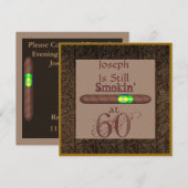 Mens 60. Geburtstag Cigar Einladungen Personalisie (Vorne/Hinten)